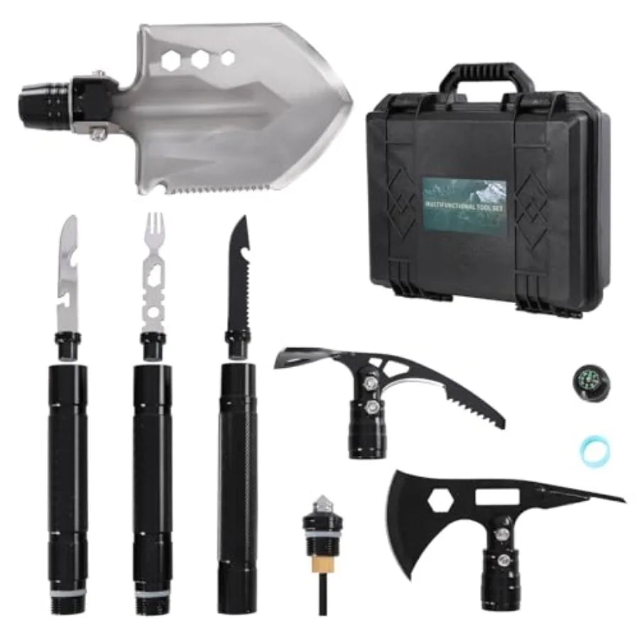 Survival Shovel Multitool 14 In 1 Tactical Folding Shovel Axe For Camping Outdoor Gear For Hiking And Hunting