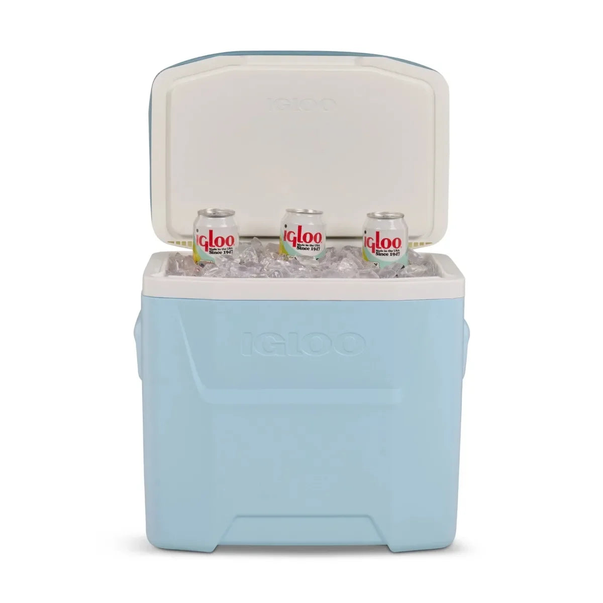 28QT Powder Blue Soft Top Cooler with Wheels, Lightweight Portable Ice Chest for Beach, Camping & Outdoor Trips