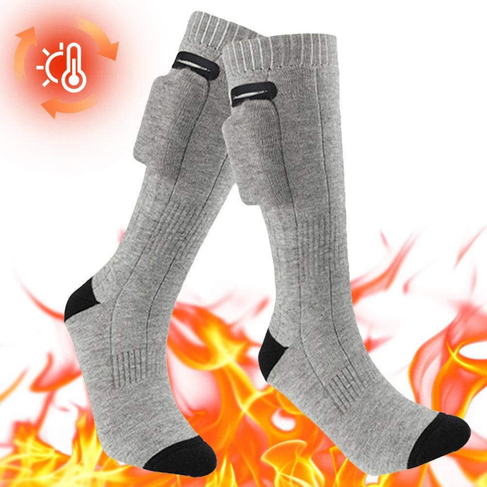 Electric Heating Socks 3 Modes Rechargeable Anti-Cold Men Thermal Heated Foot Warmer Outdoor Camping Ski Sports Winter For Men W