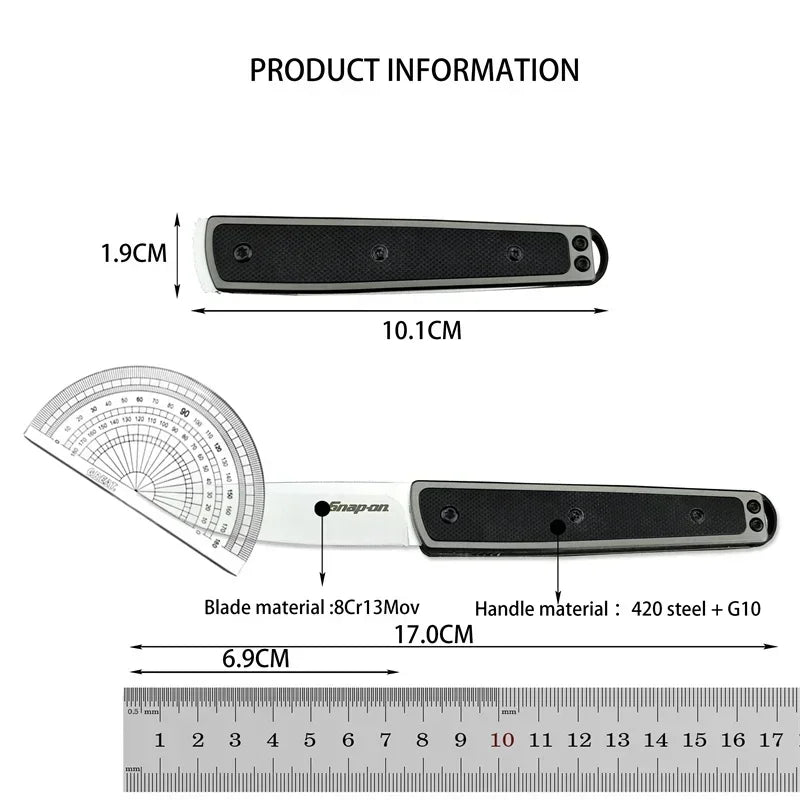 7190 Folding Knife 8Cr13Mov Steel Blade 420 Steel Inset G10 Handle Portable Fruit Knife Multi-purpose EDC Cutting Knife