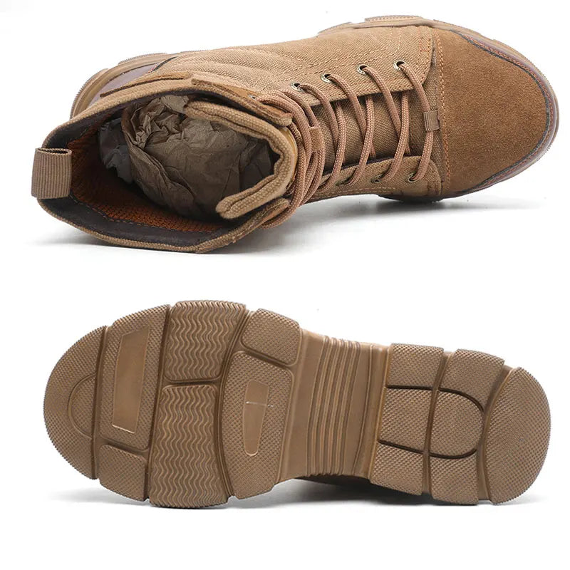 SUADEX Steel Toe Boots Men Work Safety Shoes Durable