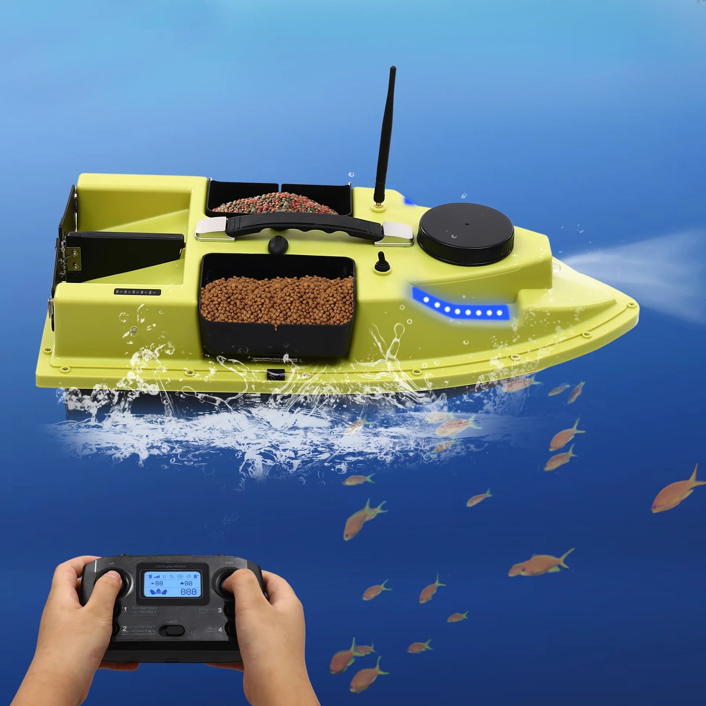 GPS Fishing Bait Boat Remote Control With LED Screen