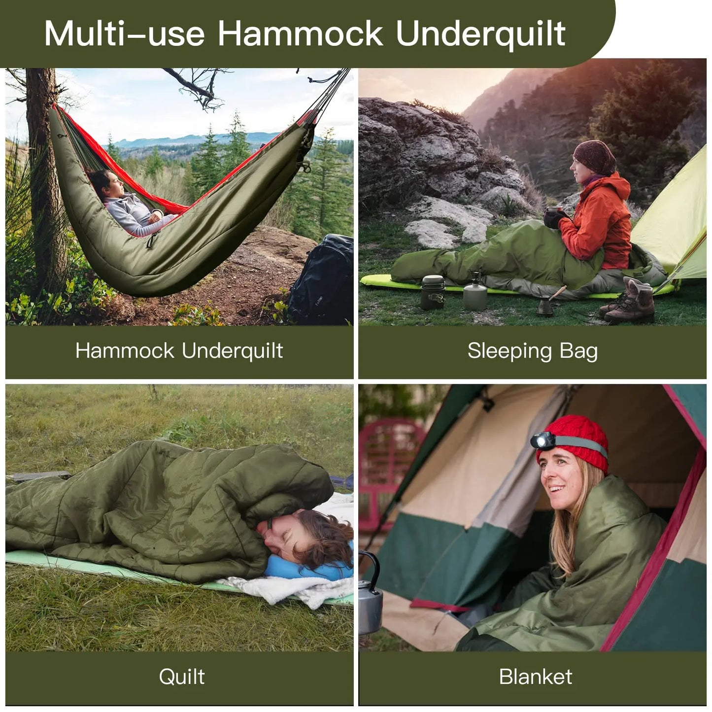 Night Cat 4 Seasons Insulated Hammock Underquilt Sleeping Bag