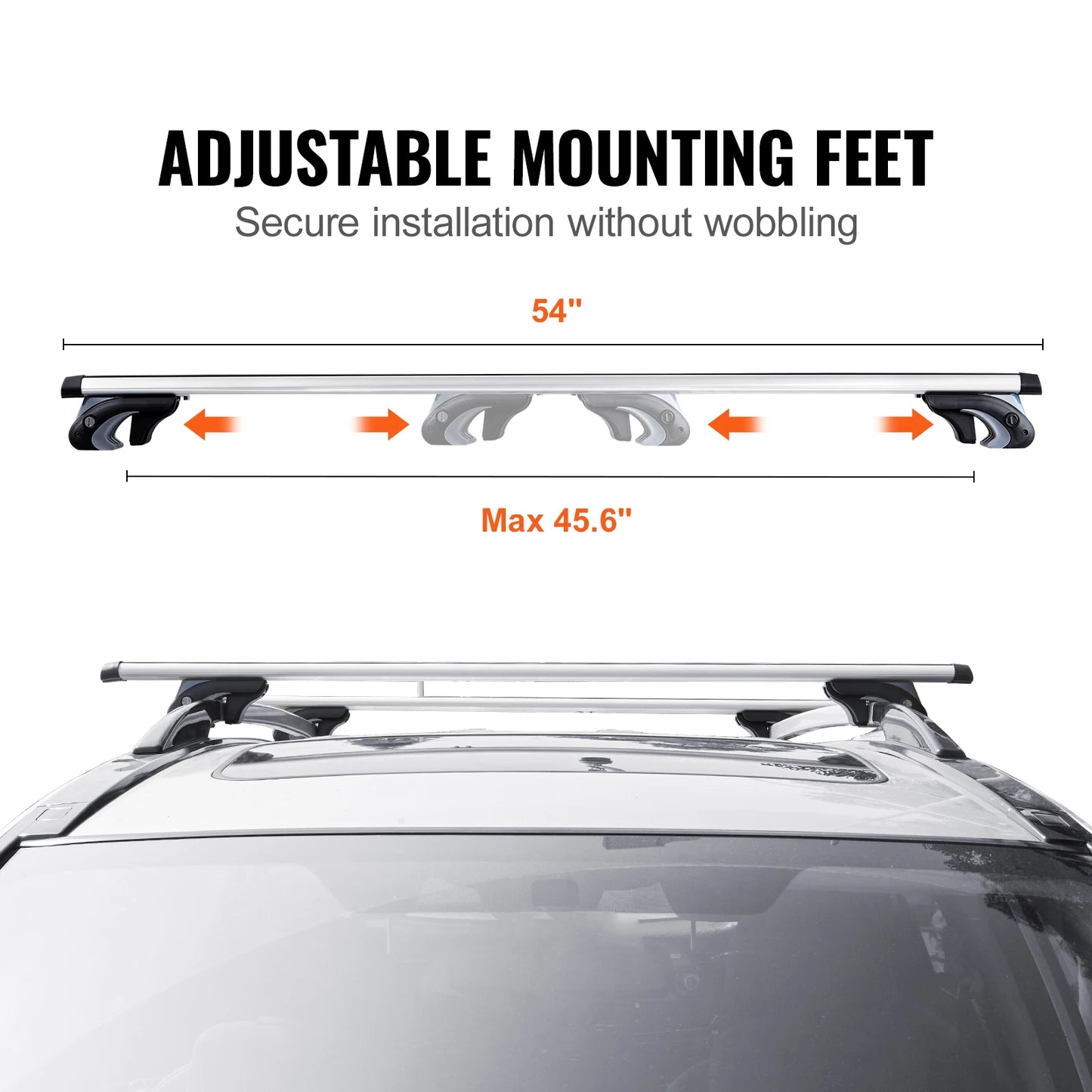 SucceBuy Aluminum Roof Rack Crossbars For SUVs And Sedans Adjustable Luggage Carrier 200 Lbs Capacity