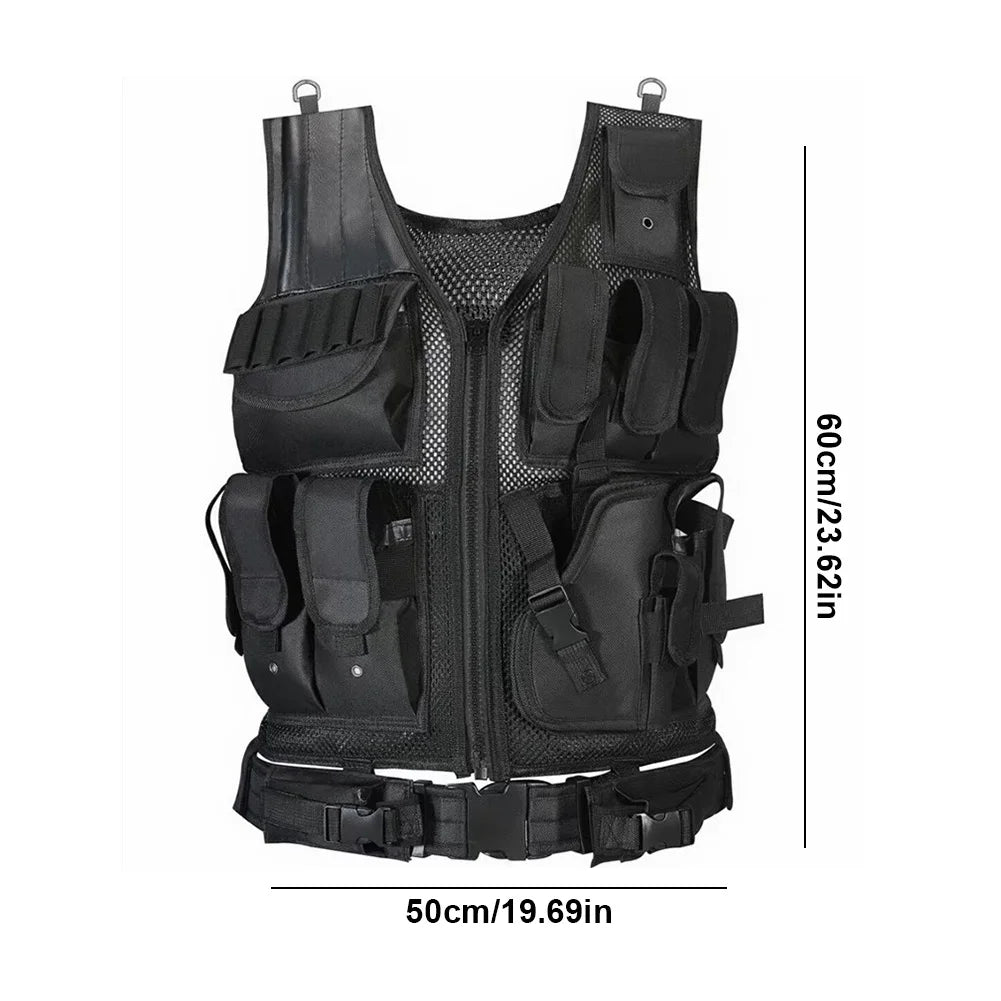 Nylon Combat Body Armor Vests Adjustable Mesh Vest Plate Carrier Vest Hunting Outdoor CS Game Airsoft Training Jacket