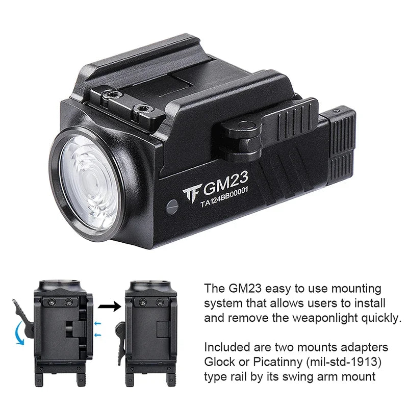 TrustFire GM23 Tactical LED Flashlight 800 Lumens Rail Light