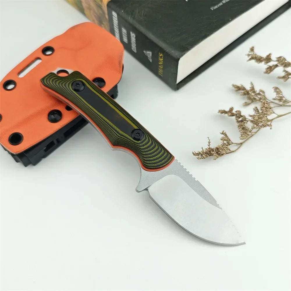 BM 15017 Fixed Blade Knife 8Cr13Mov Blade Drop Point G10 Handle Self-defense Outdoor Tactical Camping EDC Tool with K Sheath