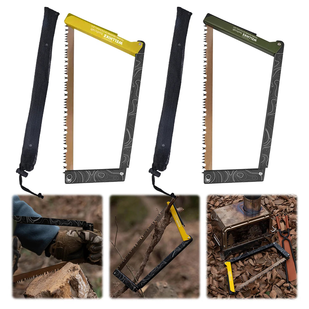 Folding Saw With Storage Bag Aluminum Alloy Camping Hand Saw