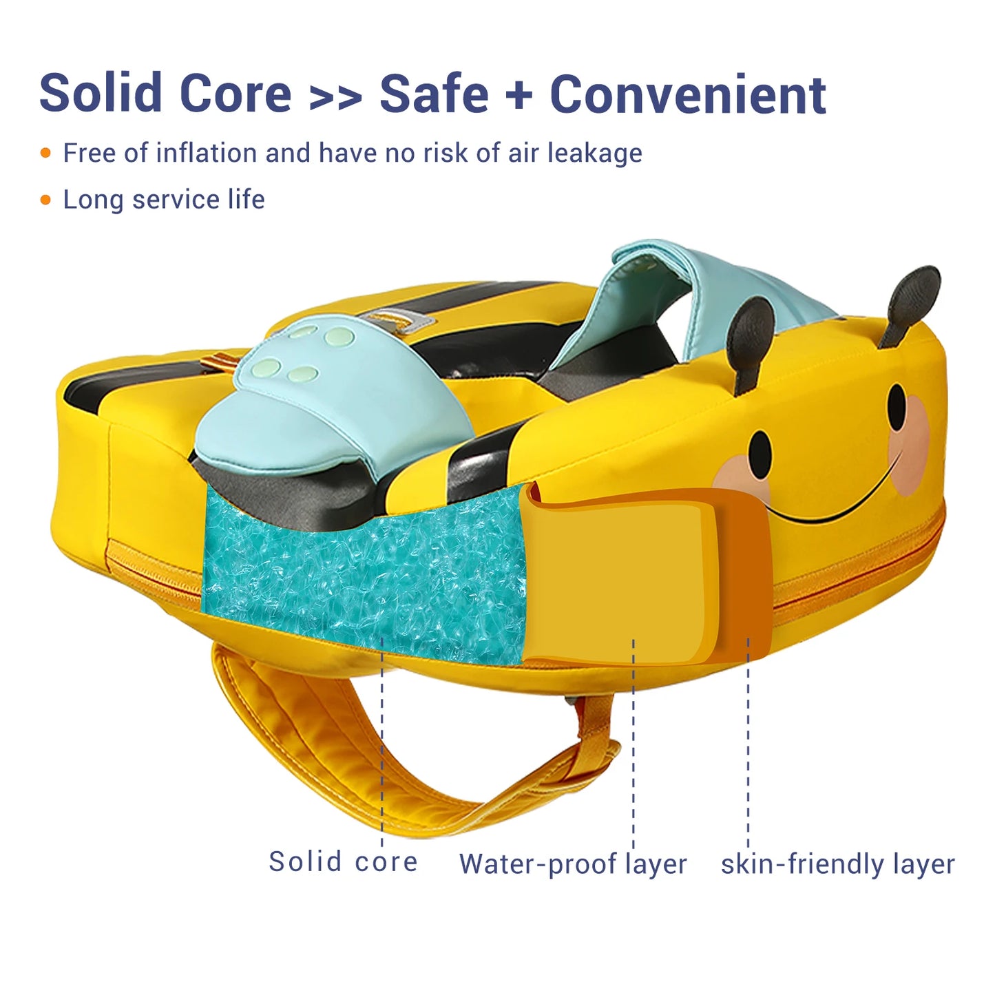 Mambobaby Baby Float With Sunshade And Safe Belt For Kids