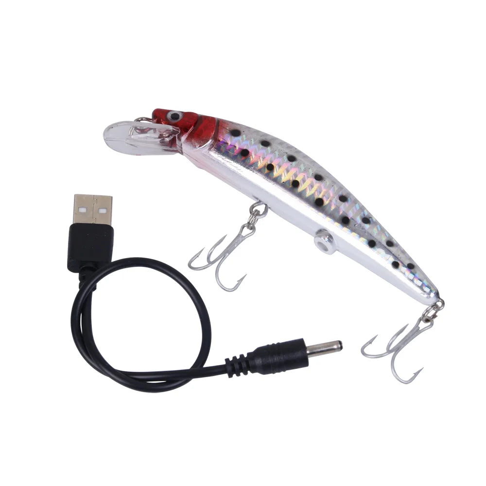 Electric Bionic Lure Vibrating USB Rechargeable LED Bait