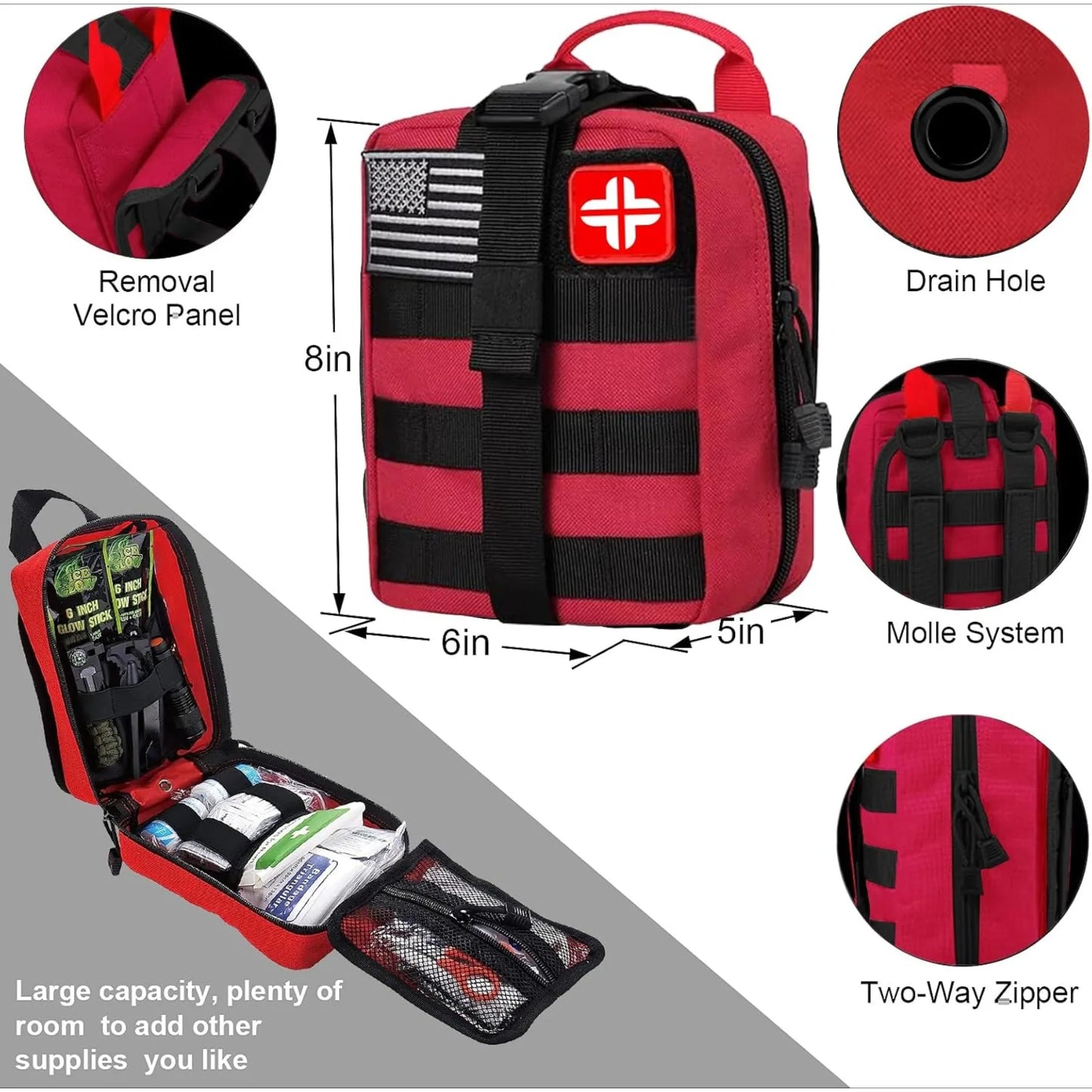 Hign-concerned Survival Kit and First Aid Set 142 Pieces