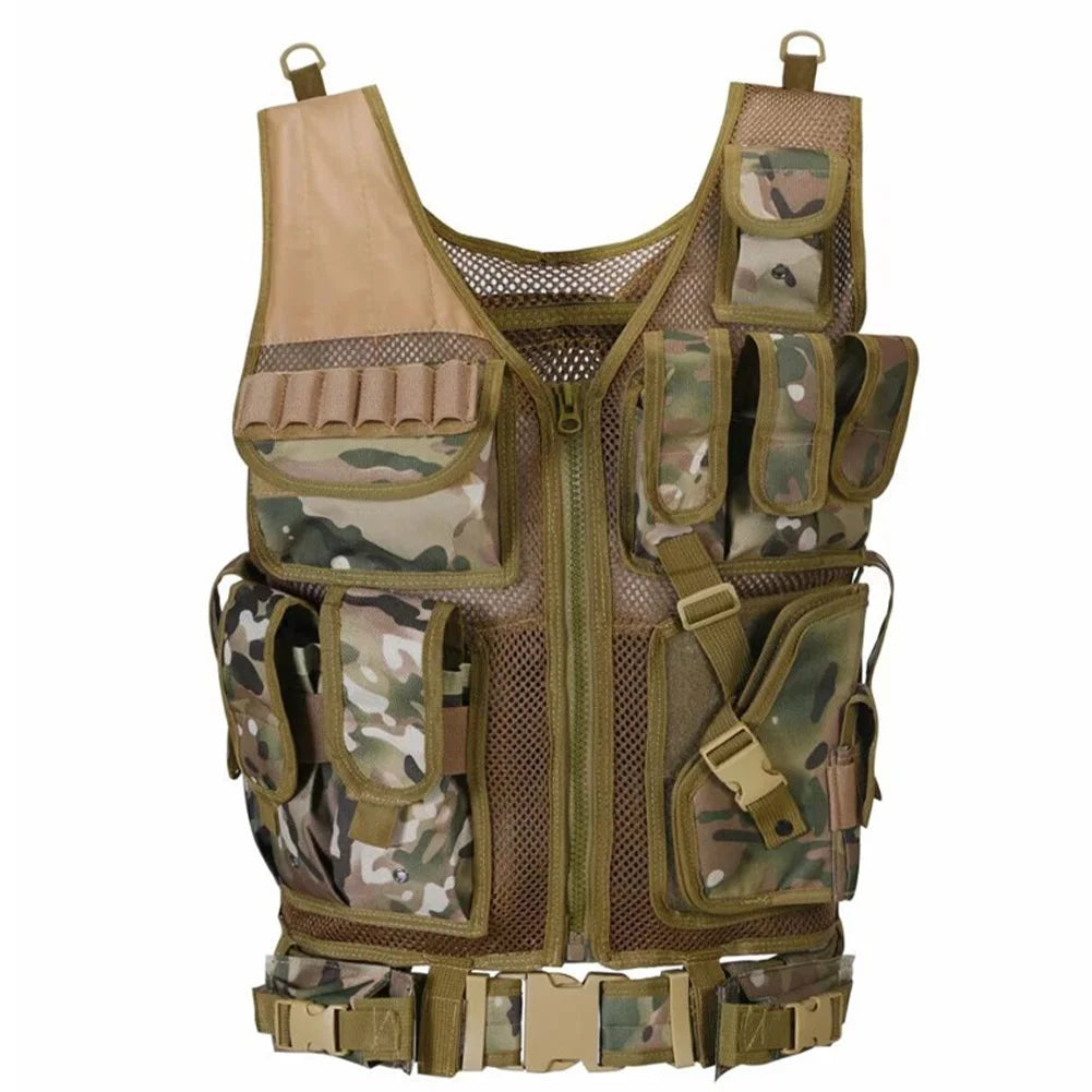 Nylon Combat Body Armor Vests Adjustable Mesh Vest Plate Carrier Vest Hunting Outdoor CS Game Airsoft Training Jacket