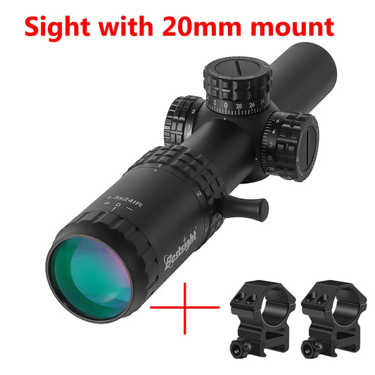 1-5X24 Tactical Rifle Scope Red Green Reticle AR15 Sight