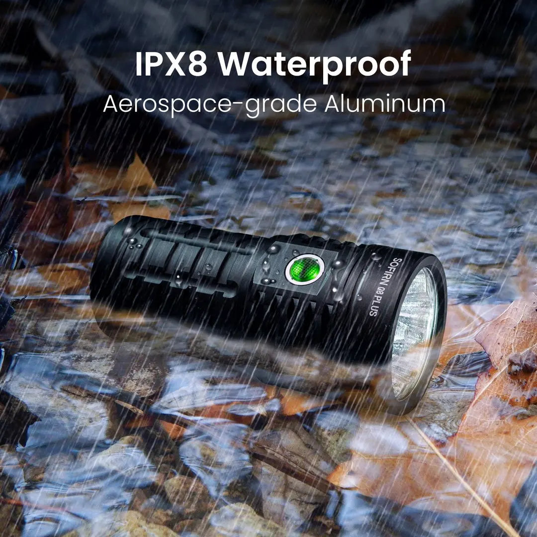 Sofirn Q8 Plus 16000 Lumen LED Flashlight USB C Rechargeable 21700 Battery Anduril Two Point Oh Torch XHP50B