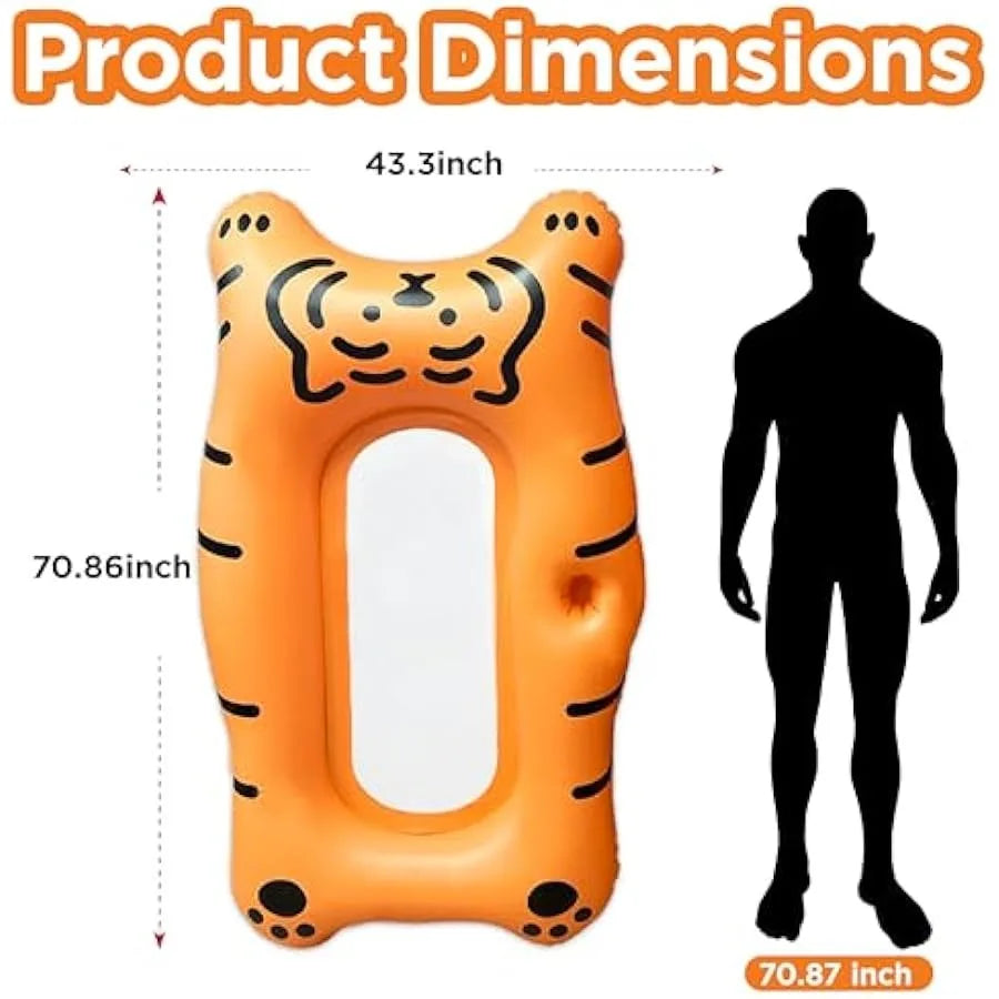 Hignconcerned Inflatable Tiger Pool Float Lounger For Adults