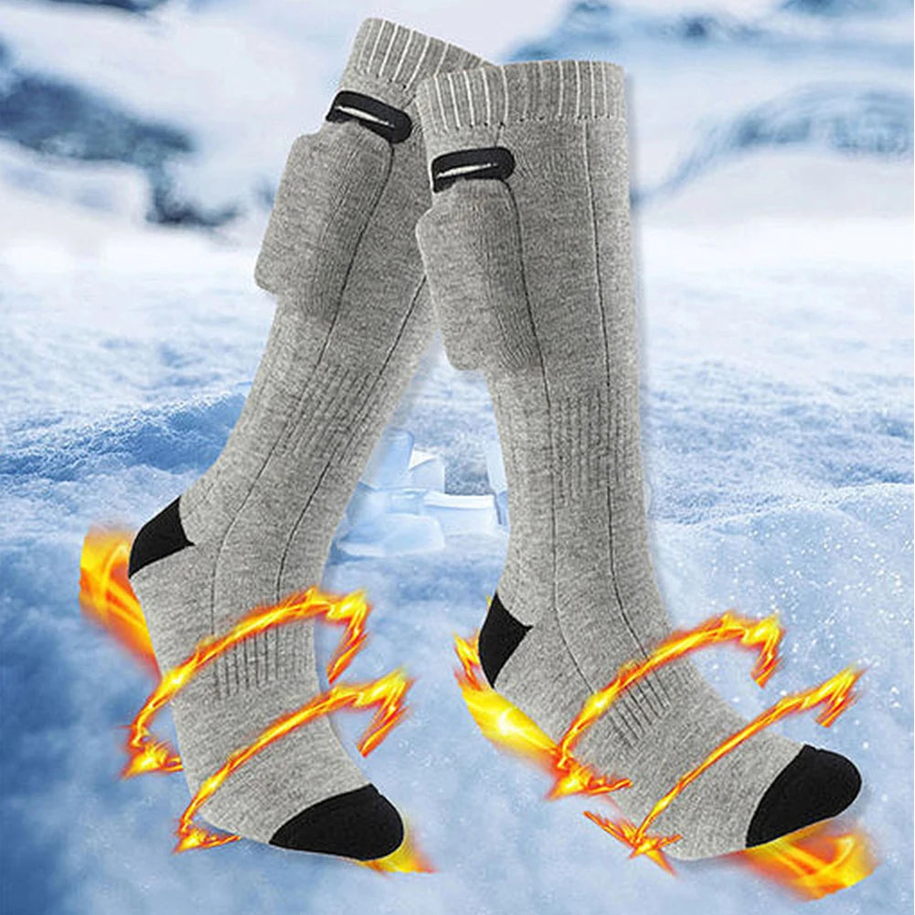 Electric Heating Socks 3 Modes Rechargeable Anti-Cold Men Thermal Heated Foot Warmer Outdoor Camping Ski Sports Winter For Men W