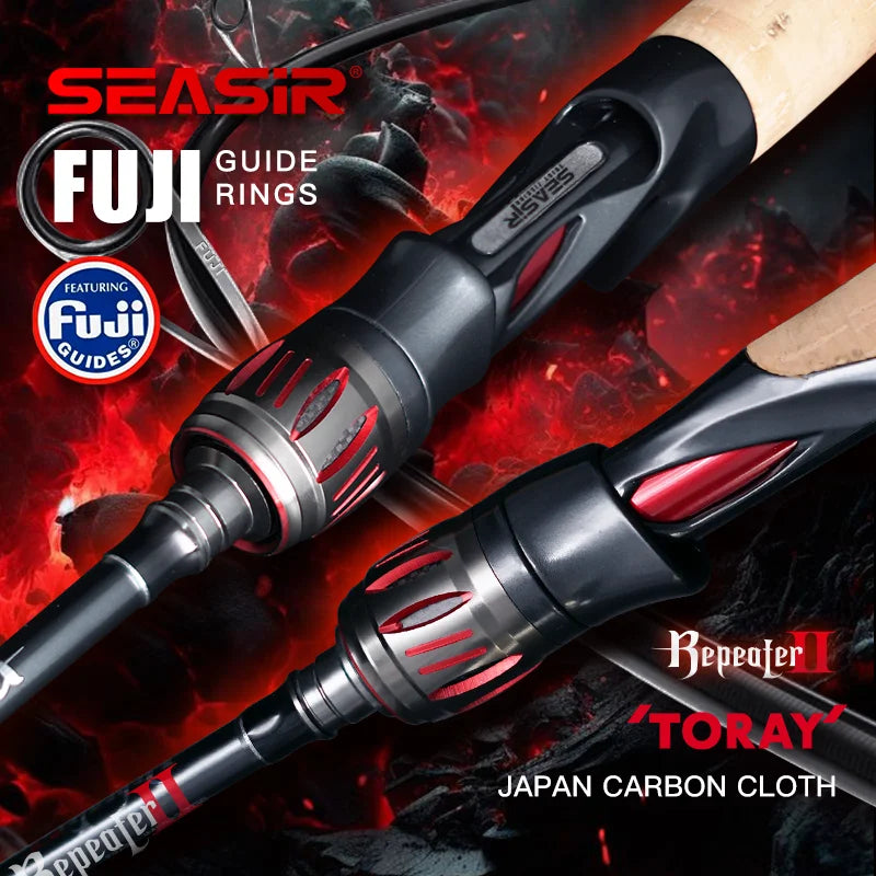 SeaSir Repeater Spinning Casting Rod Fuji-O Guides Cork Handle