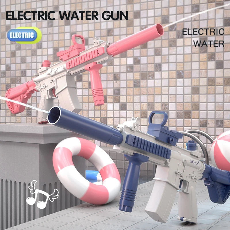 M416 Electric Water Gun Pistol 10M Long Range Portable Guns Children pool Beach Outdoor Fight Shooting Toys for Boys Kid Games