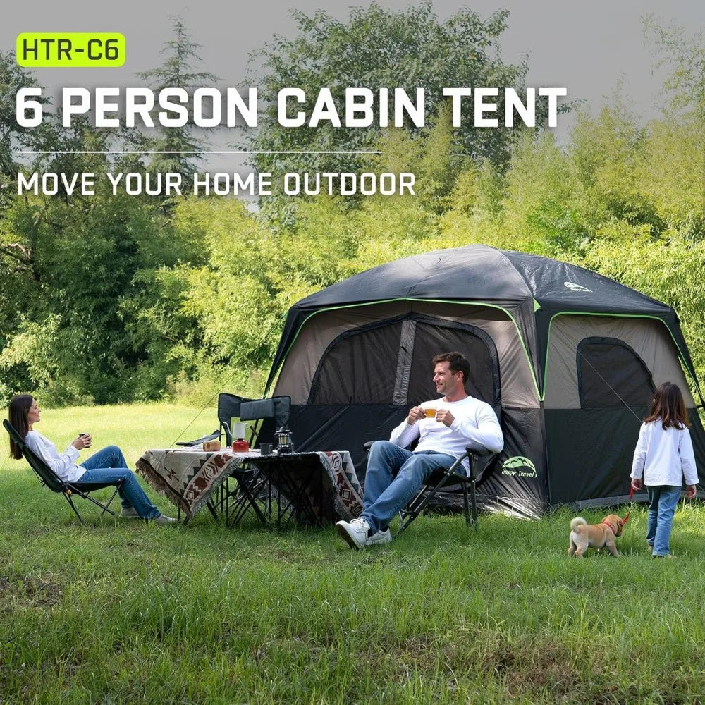 XMSJ Happy Travel 6 Person Family Camping Tent