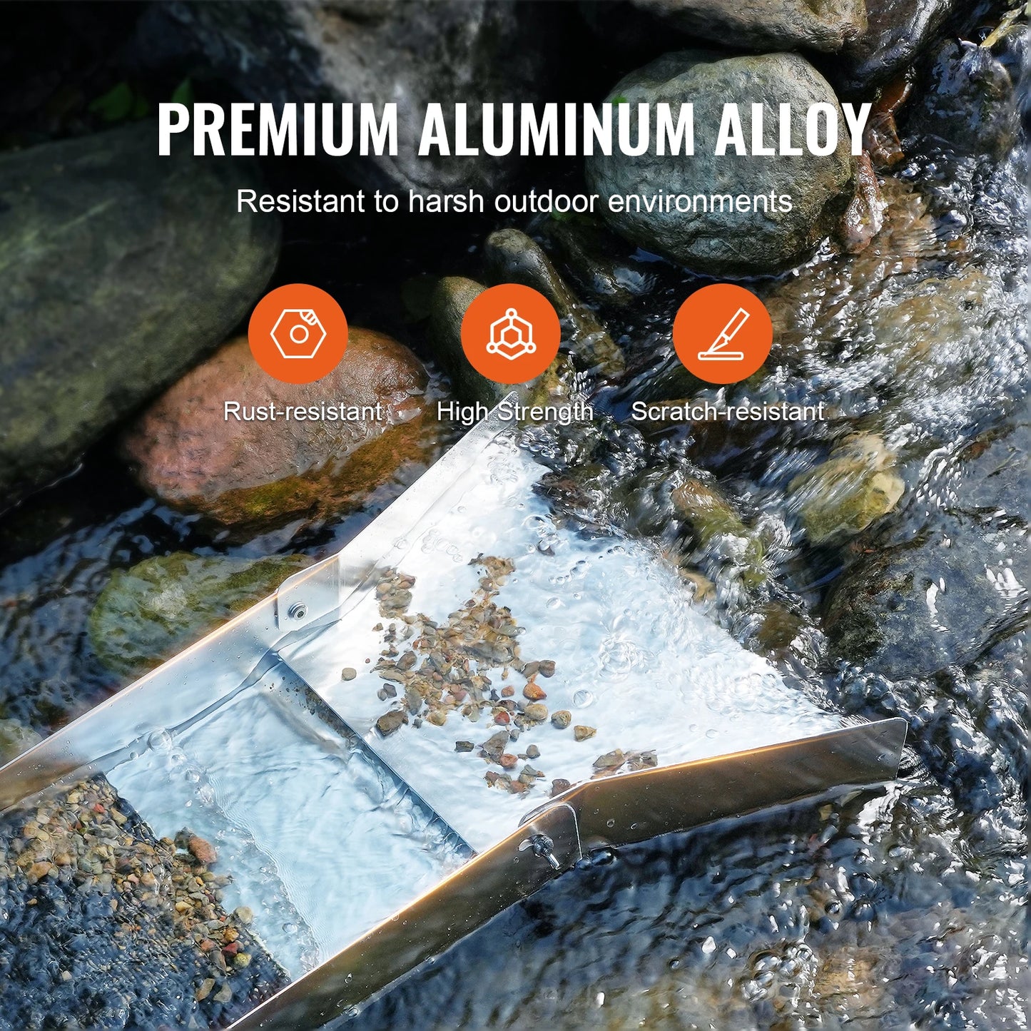 SucceBuy Complete Gold Sluice Box Kit For Panning With 23 Piece Prospecting Set Aluminum Alloy