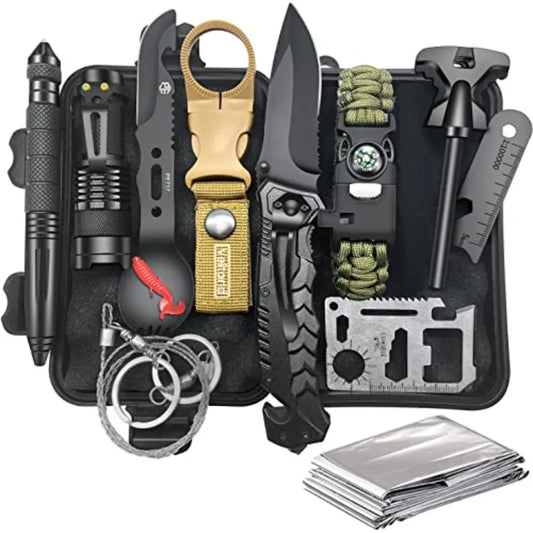 Electric 12in1 Survival Kit For Men Outdoor Enthusiasts