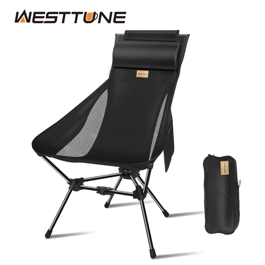West Tune Folding Camping Chair With Headrest And Storage