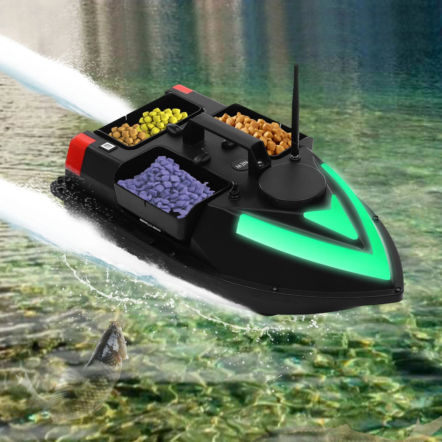 5200mAh GPS Fishing Bait Boat With Remote Control LED