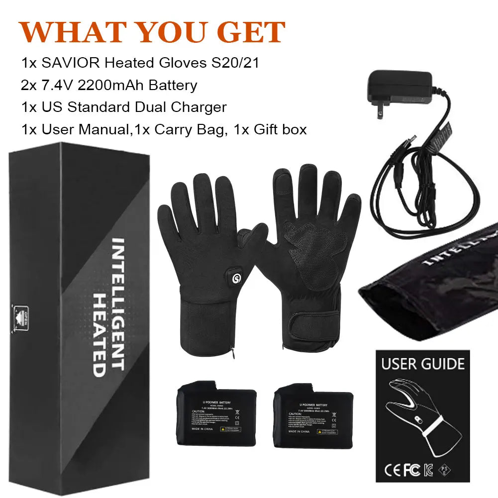 Savior Heat HighPerformanceThermoregulated Rechargeable Heated Mittens For Men And Women