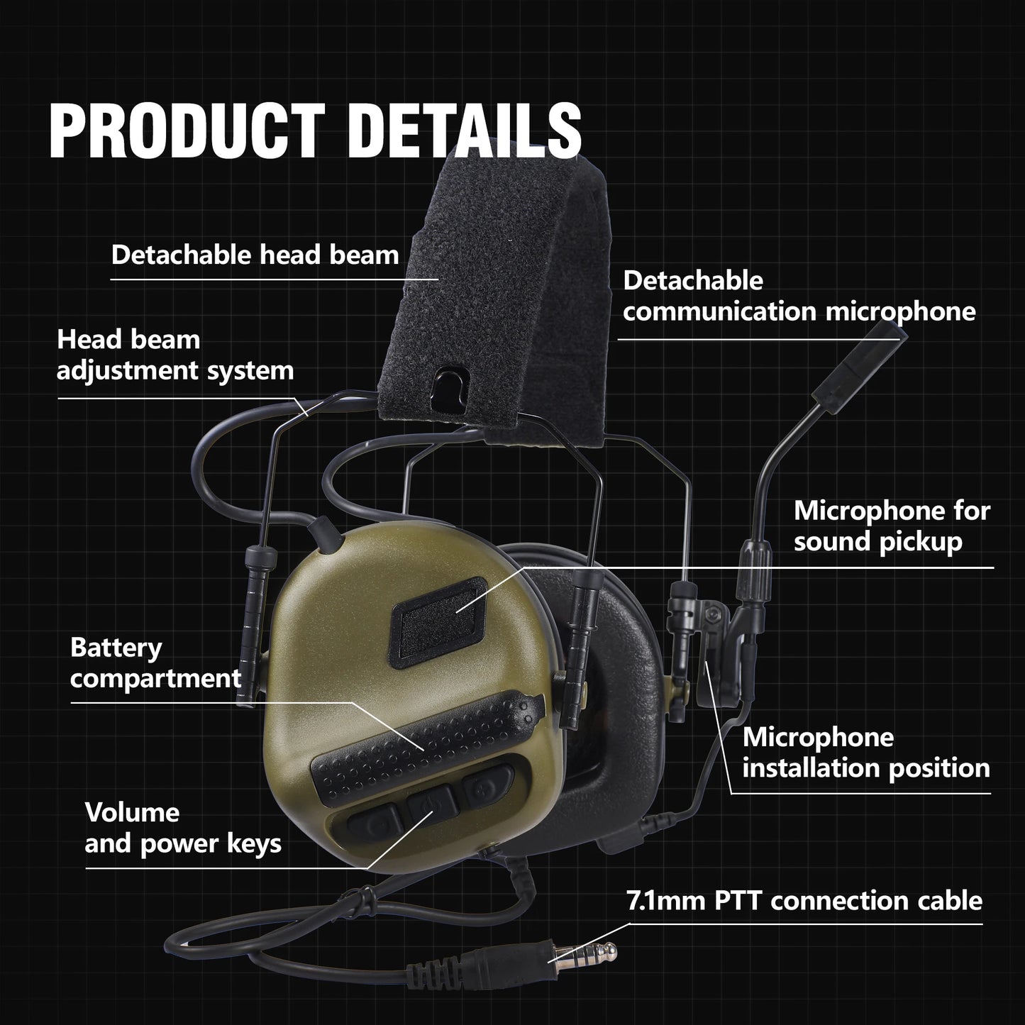 ARM NEXT F10 Tactical Electronic Shooting Earmuffs Outdoor Hunting Sound Pickup Noise Reduction Protection Hearing Headset