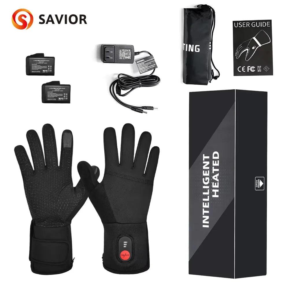 Savior Heat Heated Skiing Gloves Men Women Touchscreen Winter Warmth For Snowboarding
