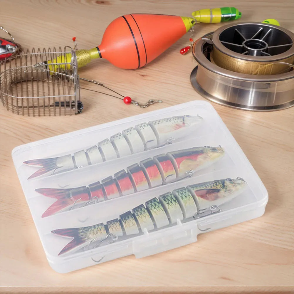 3 Pcs Sinking Wobblers Lures Multi Jointed Swimbait Lifelike Hard Bait For Bass Trout