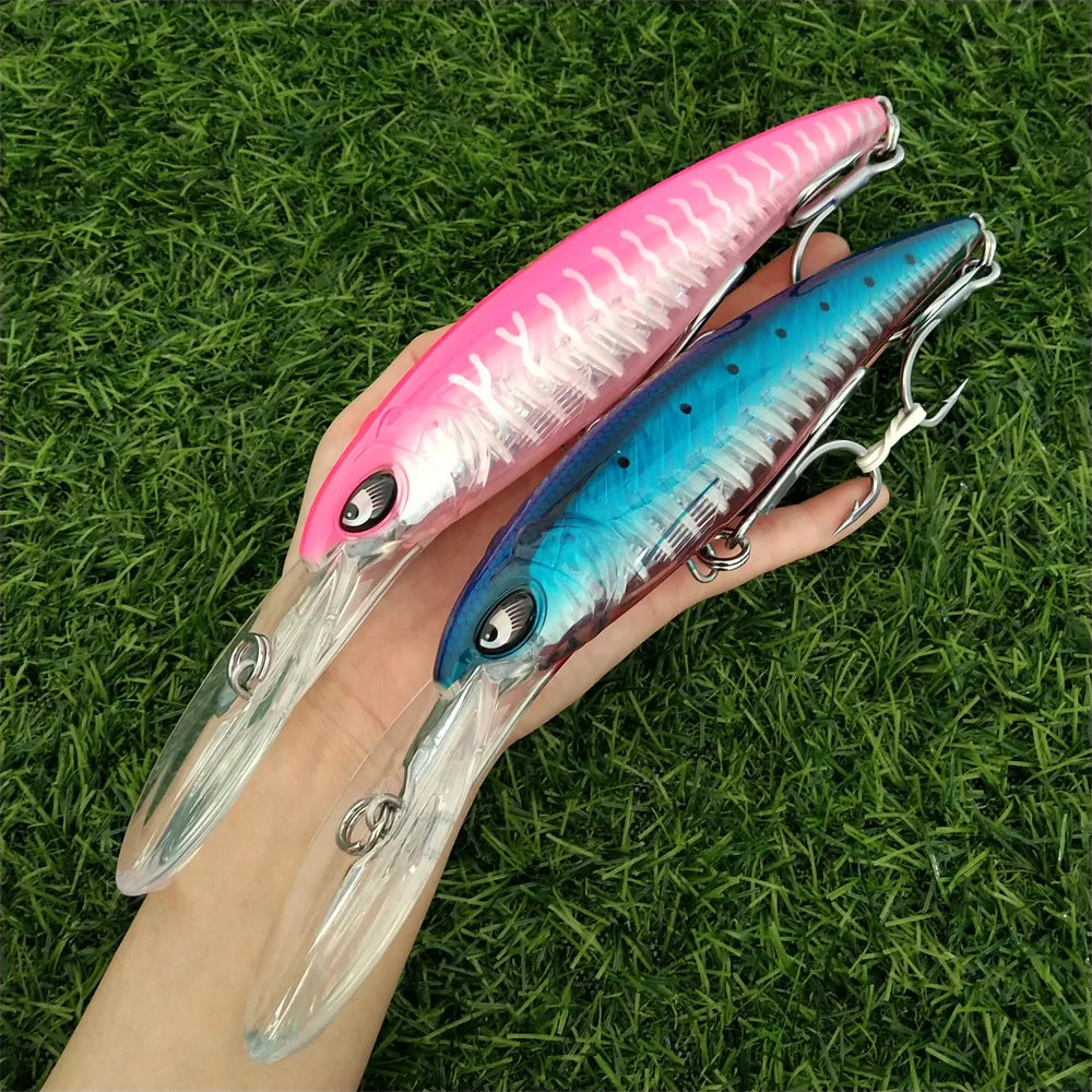 NOEBY Deep Diving Minnow Lure Set Two Pieces Wobbler Crankbait For Sea Bass Pike Fishing