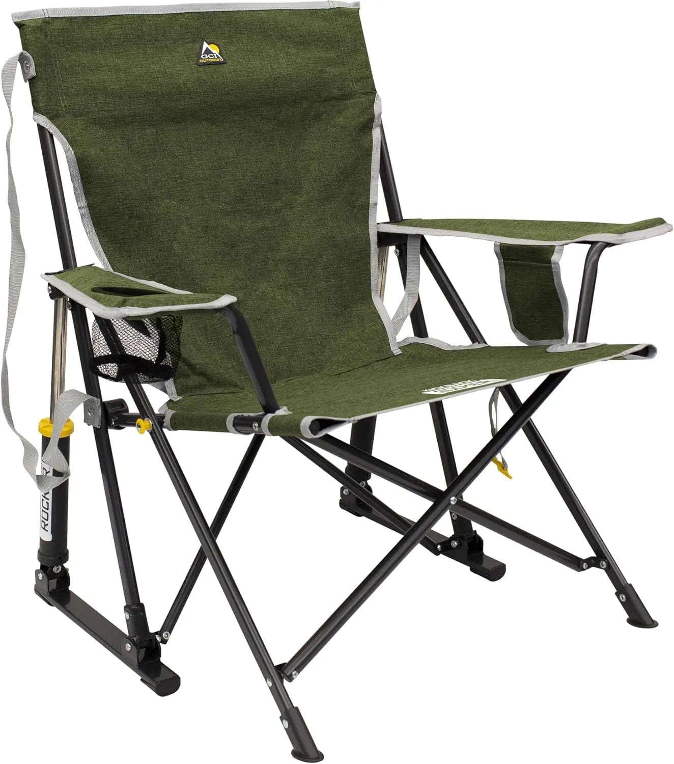 GCI Outdoor Kickback Rocker Rocking Chair Beverage Holder