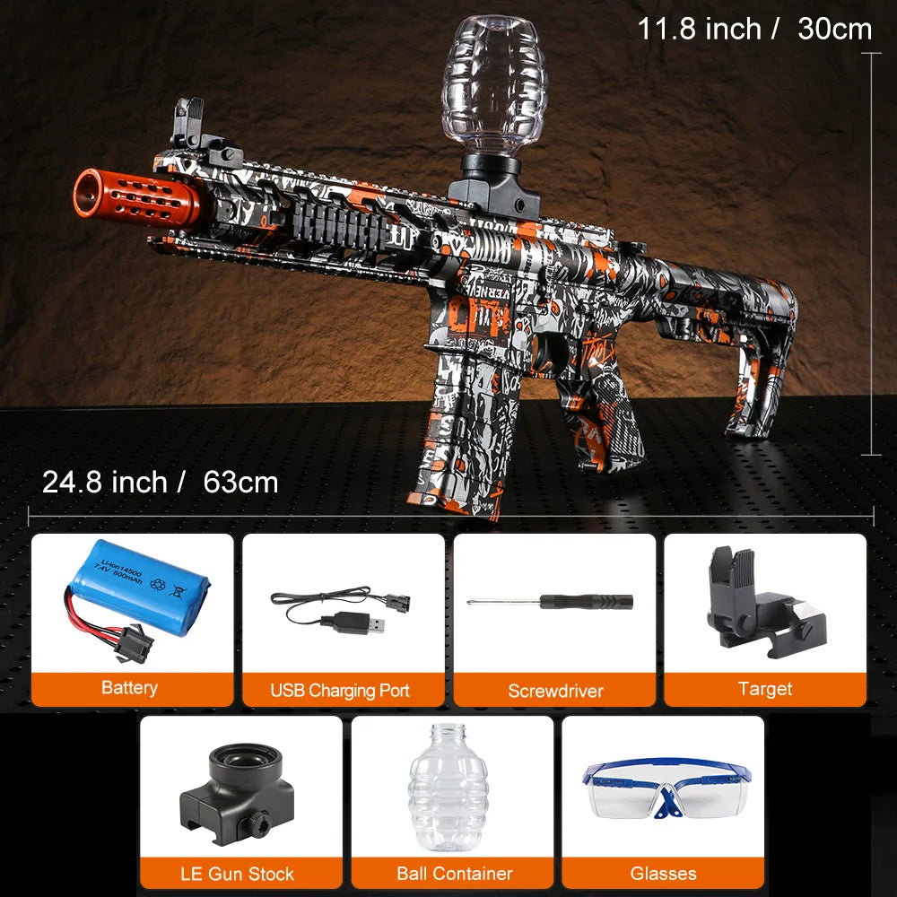 2025 Exclusive Metallic Finish M4 Electric Gel Ball Blaster Toy Gun - High-Speed, Rechargeable Toy Gun, Perfect Gift For Summer