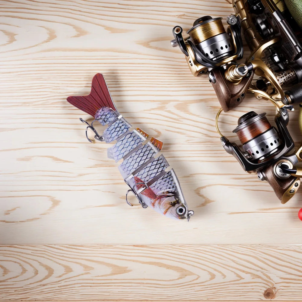 Robotic Fishing Lure With Treble Hooks Multi Jointed Swimbait Lifelike Bionic Swimming Bait