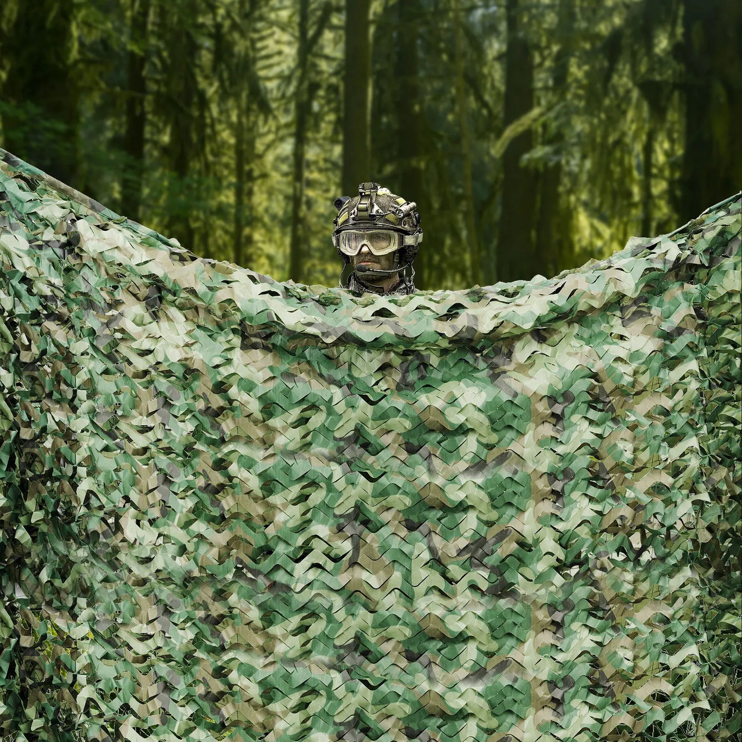 Camouflage Net 8x8m 210D Oxford Polyester Woodland Waterproof Foldable Hunting Camping Military Camo Outdoor Net
