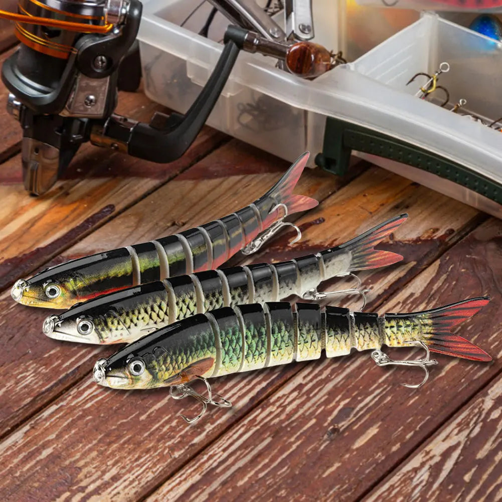 Sinking-Deep Wobblers Lures Three-Piece Multi-Section Swimbait for Pike Carp Angling