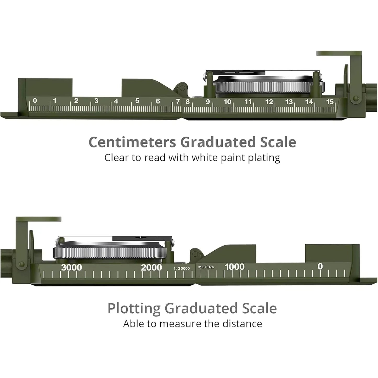 Carrying Lensatic Compass Metal Waterproof IP65 Clinometer