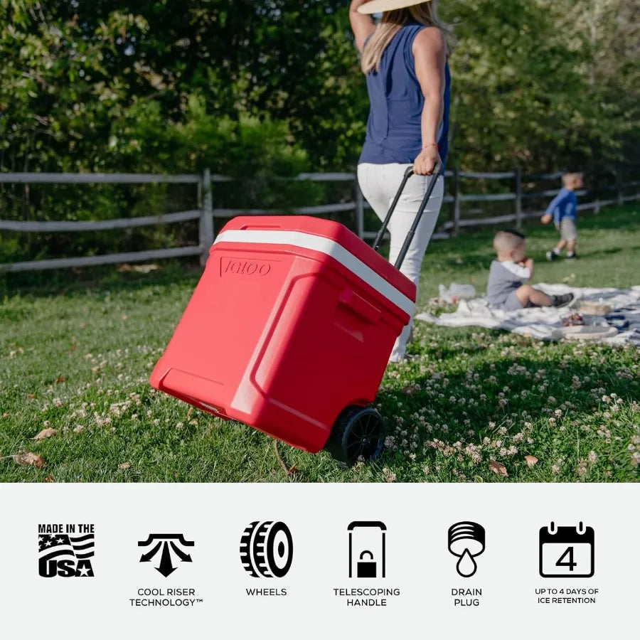 Hard Coolers Profile II Series Insulated Ice Chests with Durable Construction and Smooth-rolling Wheels Perfect for Outdoor Adv