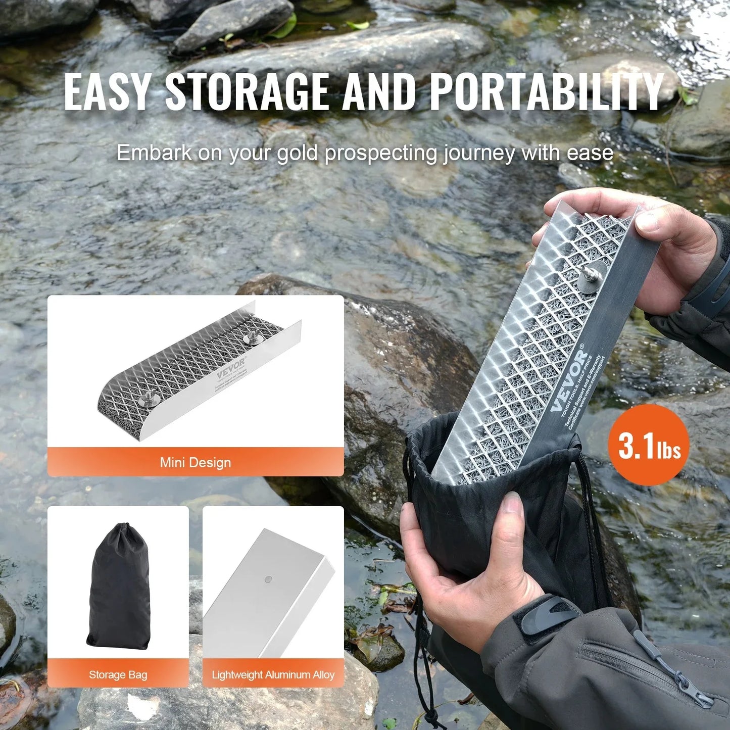 Sihao Superior Premium Aluminum Gold Panning Kit With UltraSluiceSystem BoxSetPro