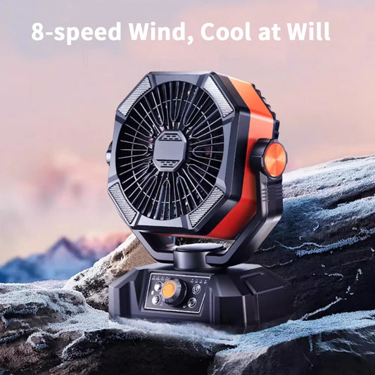 ColdSky 20000mAh Camping Fan With LED Lantern 8 Speeds