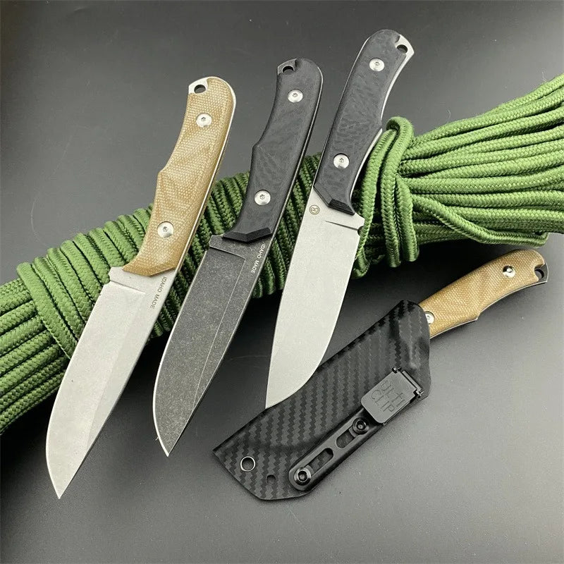 DIY Supplies CR Straight Knife G10 Linen Handle D2 Blade Outdoor Camping Survival Tactical Knife