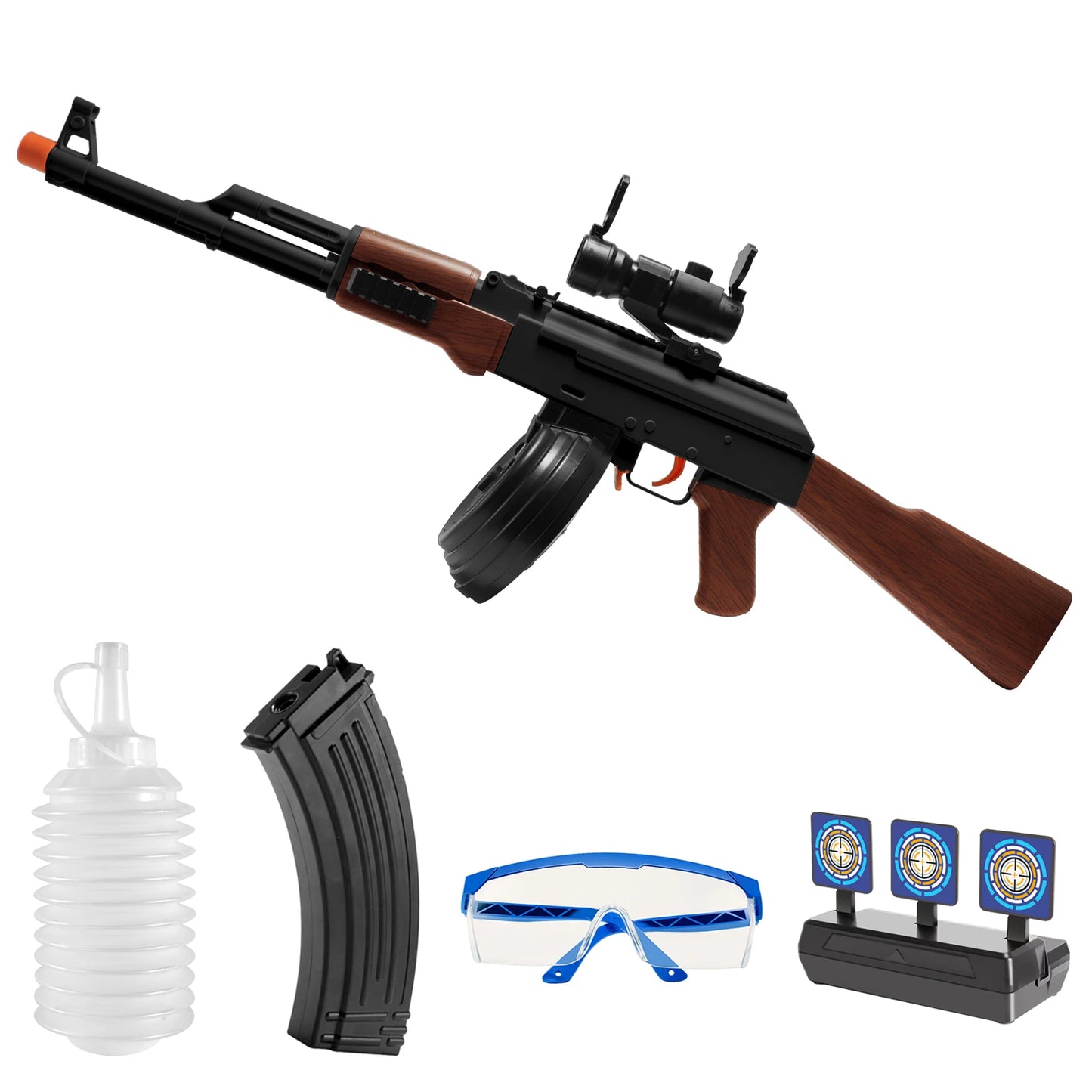 High Speed AKM-47 Electric Gel Balls Gun Toys, Automatic&Manual Dual Modes Water Bullet Blaster, Perfect for Outdoor Games/Gifts