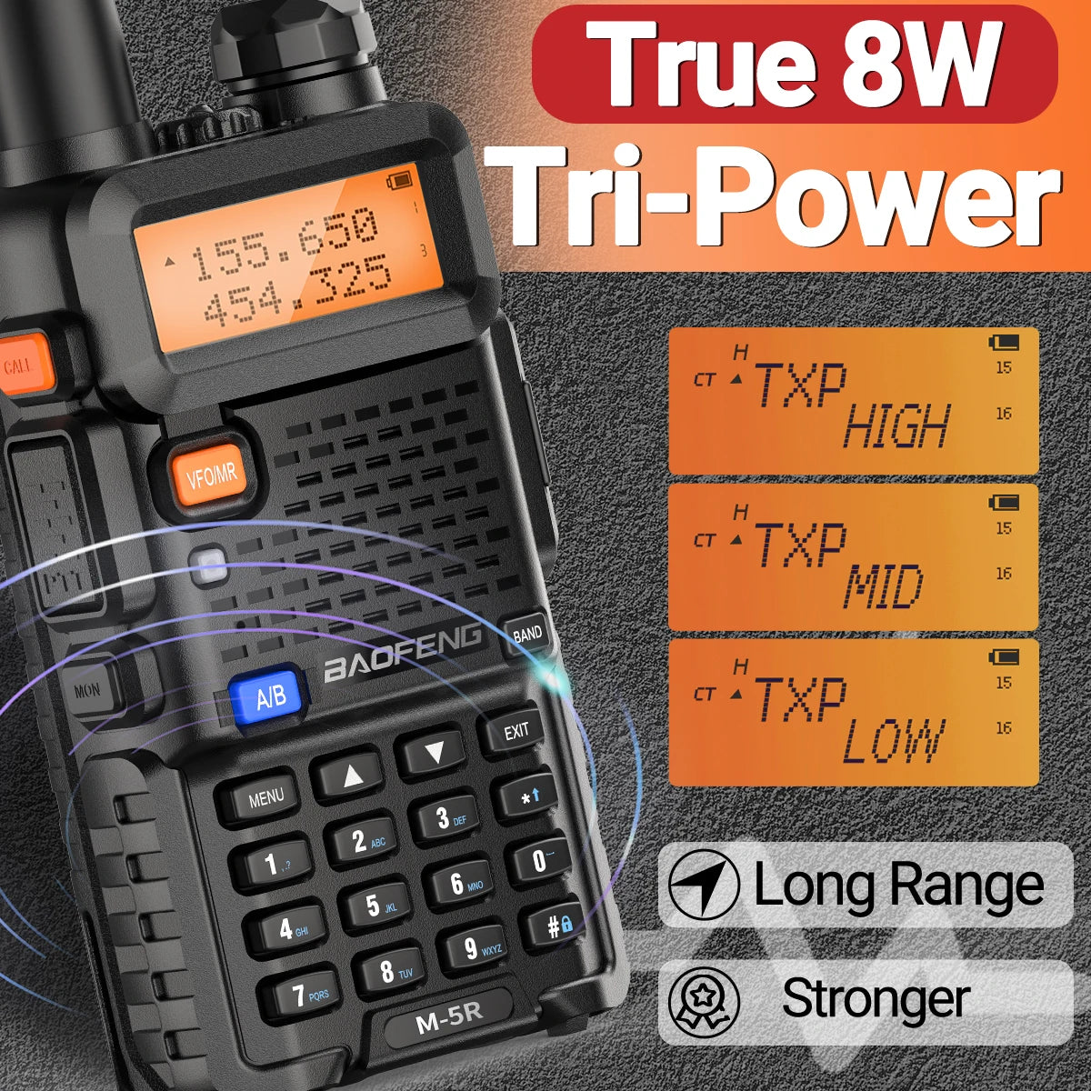 Baofeng M5R 8W Walkie Talkie Multi Band Type C LongRange
