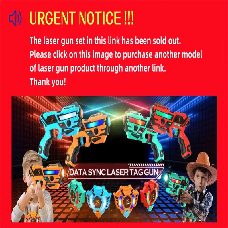 VATOS Laser Tag Battle Game Gun Set Electric Infrared Toy Guns Kids Infrared Laser Pistol X4 Boys Children Indoor Outdoor Games