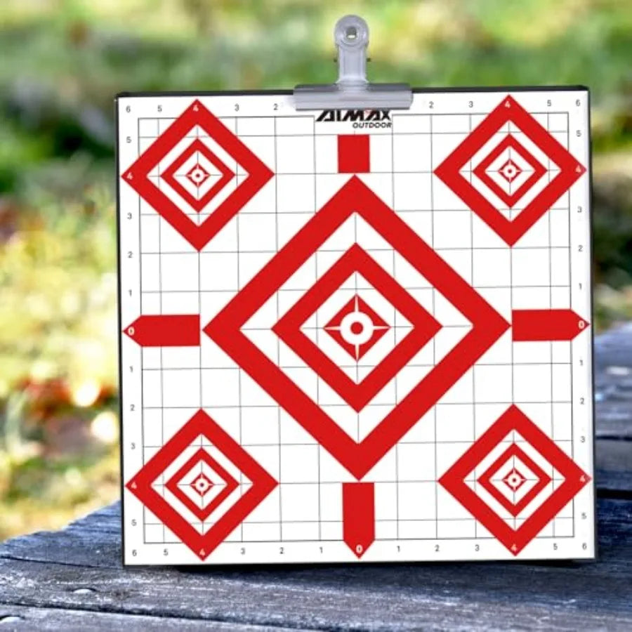 12 Pellet Gun Target Trap with 100pcs 12x12 Sight in Paper Shooting Targets for Outdoor Precision Practice and Recreational Ran