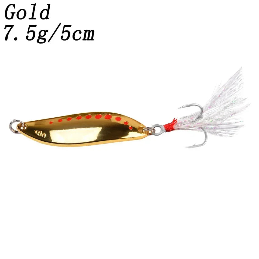 Metal Vib Leech Spinner Spoon Lures For Bass Pike Perch Freshwater Fishing Tackle Gear