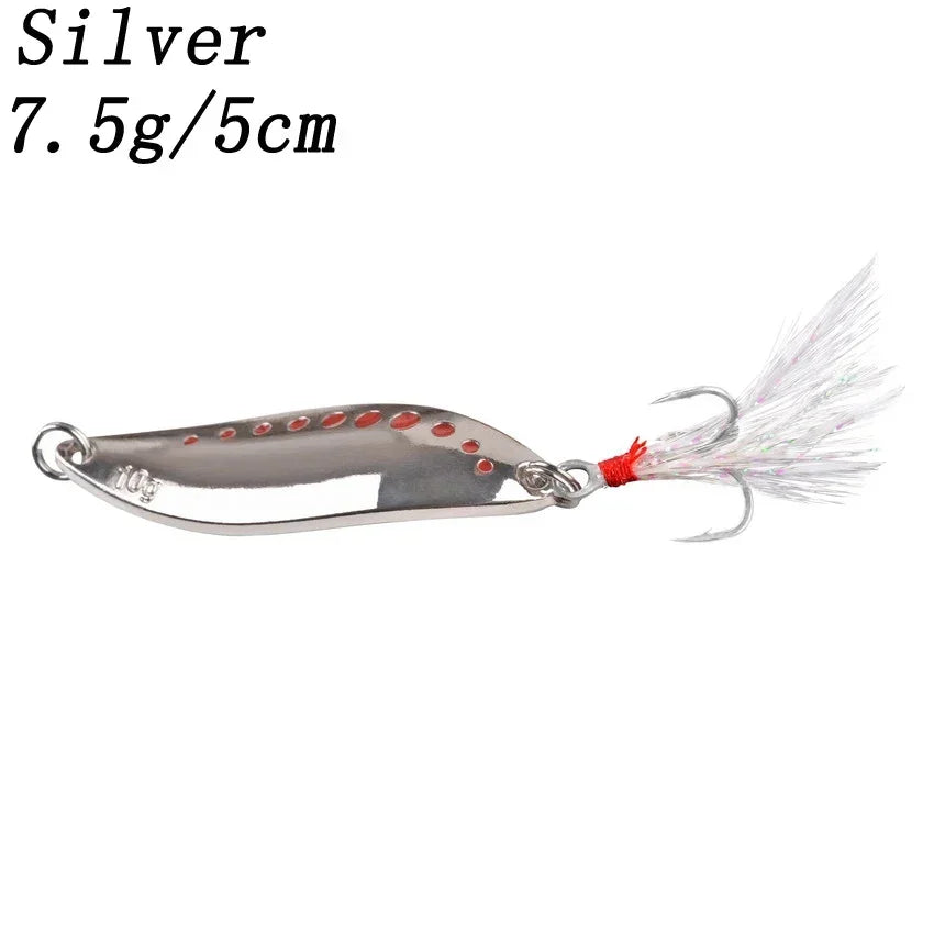 Metal Vib Leech Spinner Spoon Lures For Bass Pike Perch Freshwater Fishing Tackle Gear