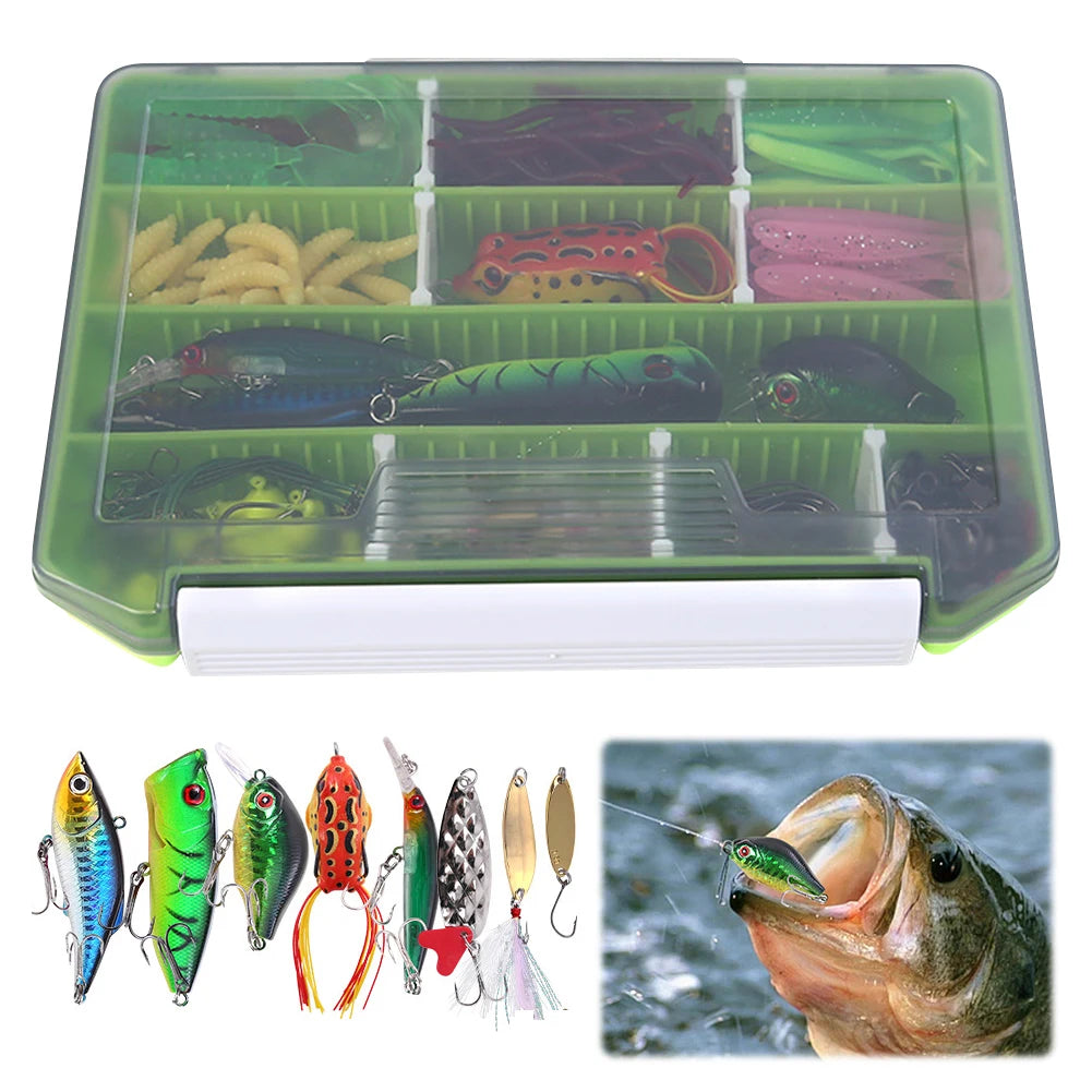 240Pcs FishingLureAccessories Kit JointedCrankbait MetalJigSpoon TackleStorageBox