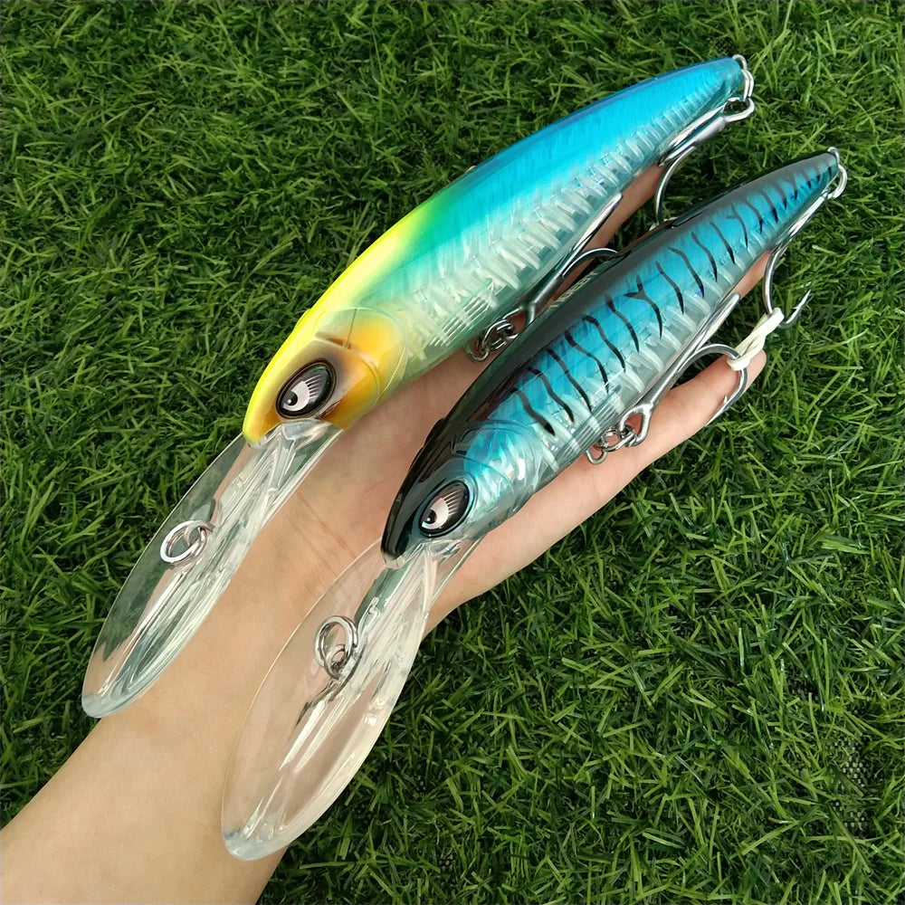 NOEBY Deep Diving Minnow Lure Set Two Pieces Wobbler Crankbait For Sea Bass Pike Fishing